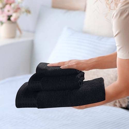 GLAMBURG Ultra Soft 3 Pack Cotton Towel Set, Contains a Bath Towel 28x55 inch - Image 4