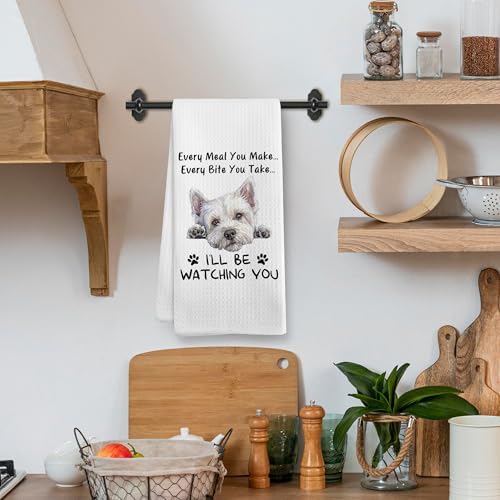 Funny Westie Dog Kitchen Towels Decor, West Highland White Terrier Westie Dog - Image 2