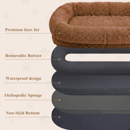 WROS Human Dog Bed, Waterproof Fluffy Faux Fur Orthopedic Floor Beds - Image 3