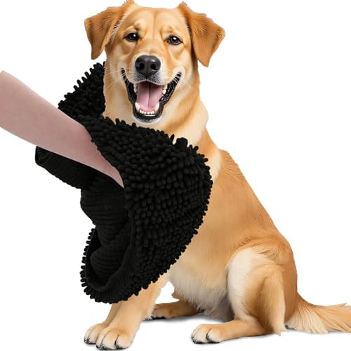 OLANLY Chenille Dog Bath Towel 31x13, Ultra Absorbent Quick Dry Pet Towel by OLANLY