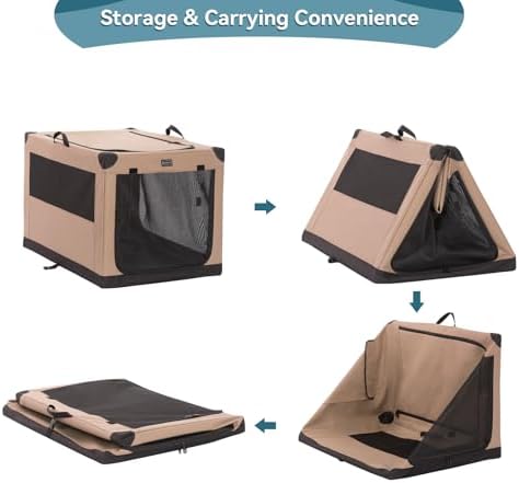 PETSFIT 26" Soft Portable Dog Crate – Patented Spiral Sturdy Frame, Collapsible - Image 6