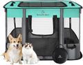 ROMANTIC BEAR Dog Playpen, Foldable Pet Puppy Cat Playpen by ROMANTIC+BEAR