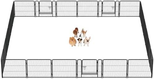DUMOS Dog Playpen 24 Inch 24 Panels Indoor Outdoor Metal Pet Fence by DumosLifestyle