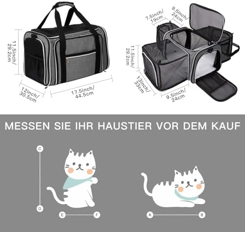 BAGLHER Cat Carrier Bag, Airline Approved Pet Carrier Soft Side Pet Travel 5 - Image 2