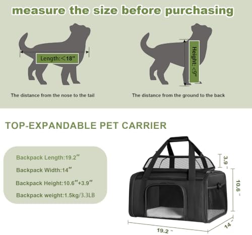 Pet Cat Dog Carrier, Puppy Crate Cage Bag, Large Expandable Travel Backpack - Image 3