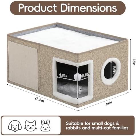 Extra-Wide Cat Houses for Indoor Cats, Large Cat Cave Bed - Image 4