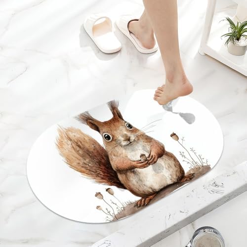 Cute-Squirrel-Super Absorbent Quick-Drying Bathroom Mat Rug, Rubber Non-Slip - Image 6