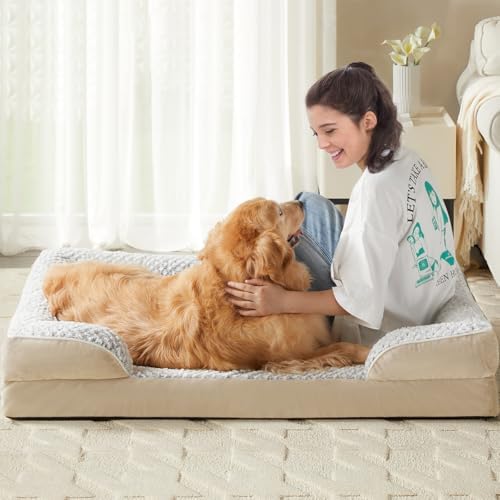 LEXTRO Orthopedic Dog Beds for Large Dogs, Comfy Washable Dog Couch Bed - Image 7