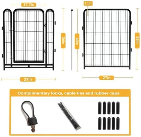 Getlay Dog Playpen 36inch 4 Panels, Puppy Playpen Indoors, Dog Fences Outdoor - Image 3