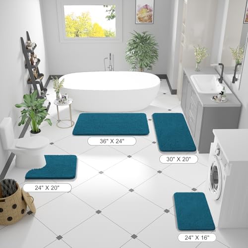 OLANLY Large Bathroom Rugs 70x46, Extra Soft Absorbent Chenille Bath Rugs - Image 2