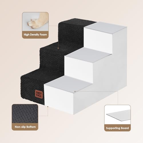 EHEYCIGA Dog Stairs for Small Dogs 13.5" H, 3-Step Dog Steps for Cats - Image 2
