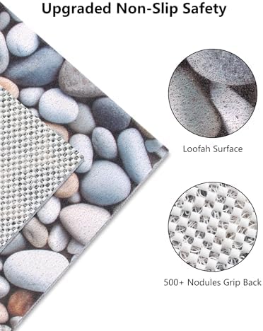 Square Shower Mat, Yonala 24 x 24 Inch Stylish Non Slip Shower Mats - Image 3