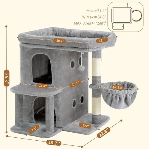 Heybly 26.3" Cat Tree for Large Cats - Image 3