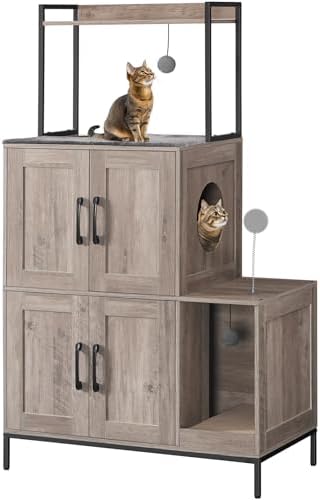 HOOBRO Cat Litter Box Enclosure Furniture, 2 in 1 Hidden Litter Box Furniture by HOOBRO