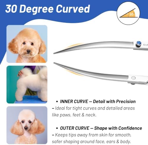 10in Curved Dog Grooming Scissors, Japanese VG10 Steel Heavy Duty - Image 4