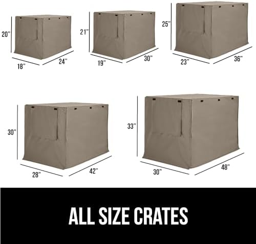 GORILLA GRIP Dog Crate Covers, Wire Kennel Topper, 30 in, Light Taupe - Image 3