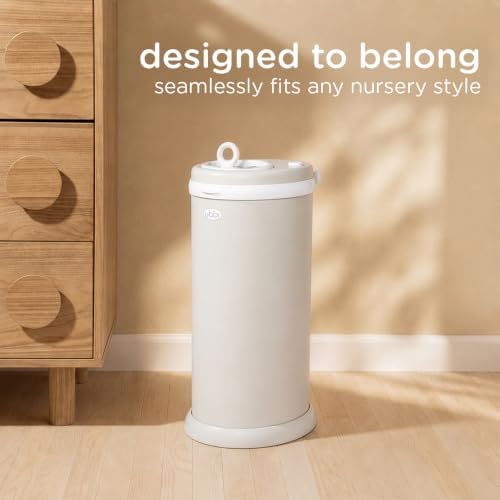 Ubbi Stainless Steel Diaper Pail, No Special Bags, Odor-Locking, Matte Oat - Image 6