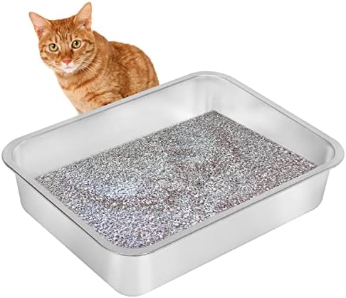 Kichwit Stainless Steel Cat Litter Box, Kitten Litter Tray - Image 3