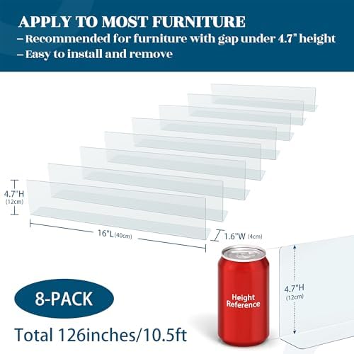 8-Pack Clear Under Sofa Blocker - Image 2