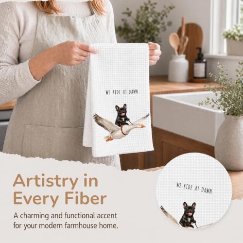 Black French Bull Kitchen Towels, Cute Hand Tea Towel - Image 4