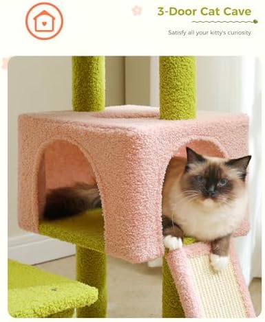 MUTTROS Flower Cat Tree 47.2" Multi-Level Cat Tower - Image 3