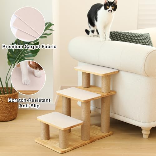 FUKUMARU Dog Stairs, Solid Wood Pet Stairs - Image 5