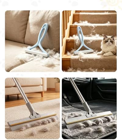 Pet Hair Remover for Carpet, 54 Inch Adjustable Long Handle Carpet Rake for Pet - Image 3