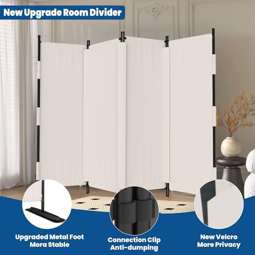 Room Divider, 4 Panel Upgraded 88” Folding Screen Highly Secretive - Image 2