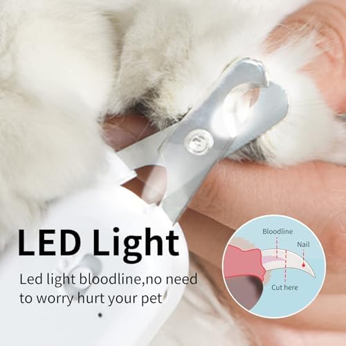 PAKEWAY Cat Nail Clipper with LED Light, Safe & Precise - Image 2