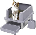 RIZZARI Open Cat Litter Box: Stainless, High Sided, Easy Clean by RIZZARI