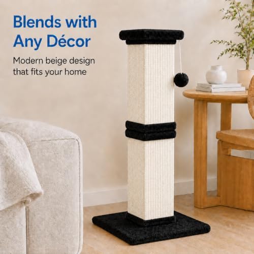 Vertical Cat Scratching Post for Indoor Cats, Sisal Scratch Tower - Image 7