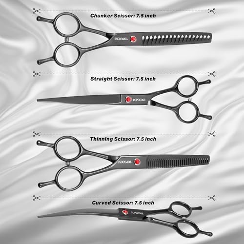 Dog Grooming Scissors Kit, Professional 6 in 1 Pet Scissors Sharp Shears Set - Image 6