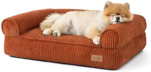 FUKUMARU Dog Couch Bed, Corduroy Cozy Cat Bed, Waterproof, Washable Cover by FUKUMARU