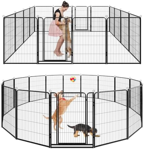 Kfvigoho Dog Playpen Outdoor Extra Wide 16 Panels Heavy Duty Dog Fence 47" by Committedtobetterpetlife