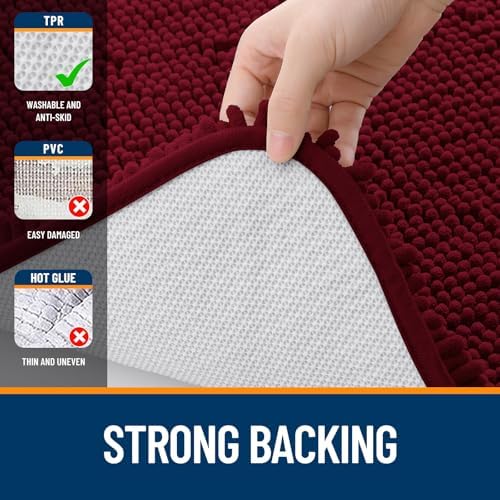 OLANLY Bathroom Rugs 36x24, Extra Soft Absorbent Chenille Bath Rugs - Image 6