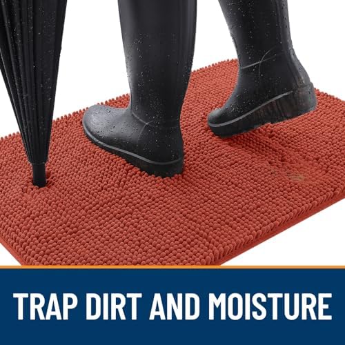 OLANLY Dog Door Mat for Muddy Paws 70x35, Super Absorbent Chenille Mud Mat - Image 2
