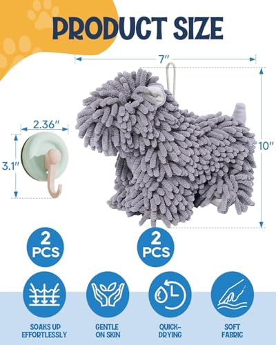 2Pack Chenille Towel Balls, Chenille Dog Hand Towel - Image 2