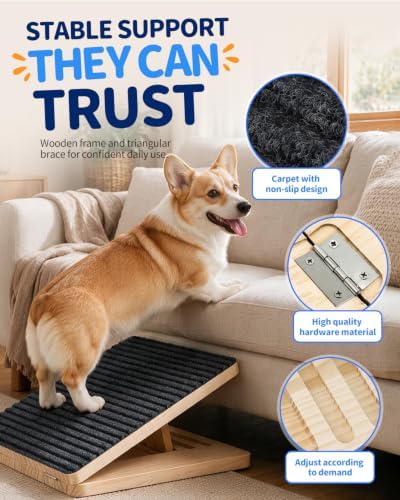 6 Pack Upgraded Dog Ramps for Stairs, Adjustable Portable Pet Steps - Image 5