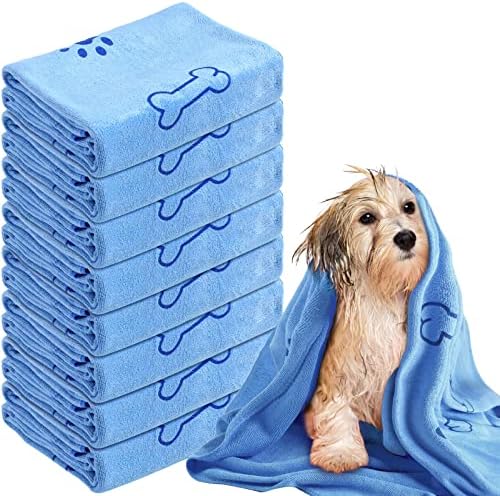 Peryiter 8 Pcs Dog Towels Pet Bath Drying Towels 55 x 28 Inches Large Absorbent by Peryiter
