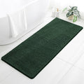 Chenille Bathroom Runner Rug 24"x60" Dark Green, Plush Bath Mat by Kildoss