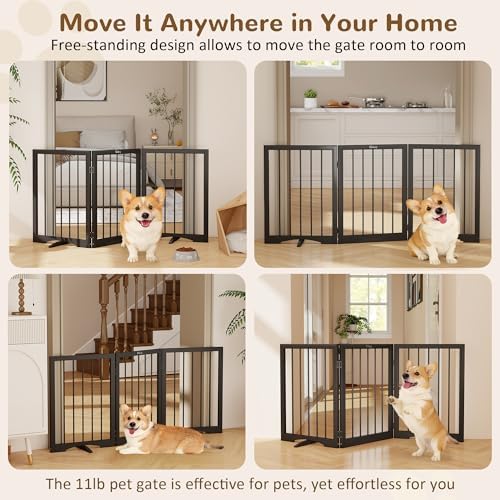 Free Standing Dog Gate Indoor, Foldable Dog Gate - Image 2