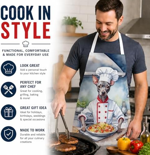 Caroline's Treasures American Hairless Terrier The Chef Apron Cooking Kitchen - Image 2