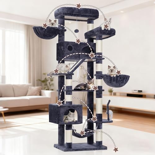 Gitelsnour Tall Cat Tree Tower for for Multiple Cats, Large Condo - Image 6