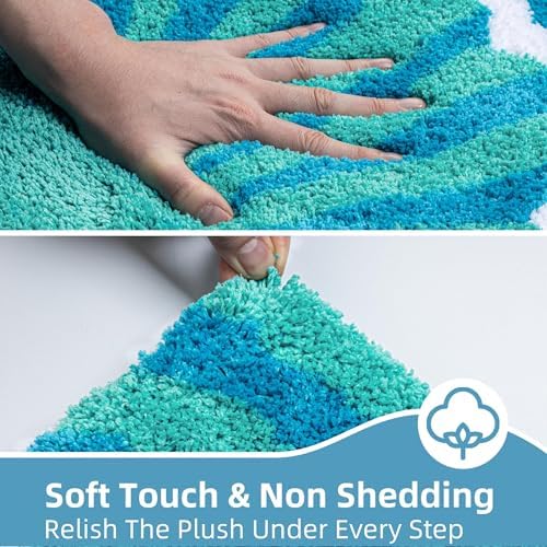 Seashell Beach Bathroom Rugs Non Slip Quick Dry Fluffy - Image 3