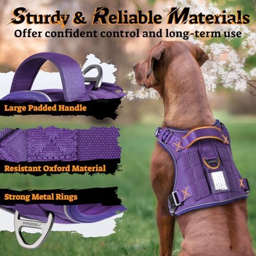 rabbitgoo Tactical Dog Harness for Large Dogs, No Pull Service Pet Vest - Image 6