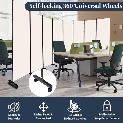 Room Divider 6 Panel-176''Wide Folding Privacy Screen, Large Partition Wall - Image 4