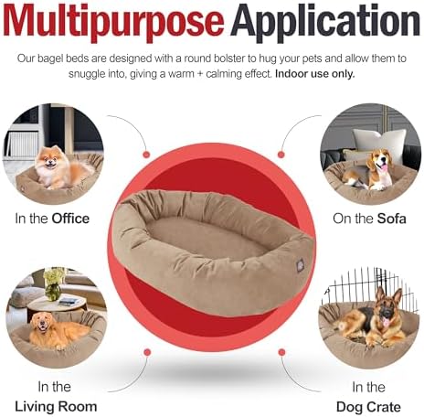 Majestic Pet 24 Inch Suede Calming Dog Bed Washable – Cozy Soft Round Dog Bed - Image 5