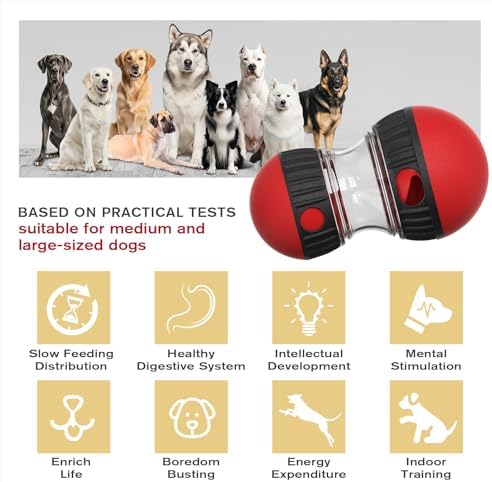 BSISUERM Dog Food Dispensing Puzzle Toy Adjustable Treat Dispenser Slow Feeder - Image 2