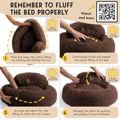 PetJett Calming Dog Bed for Small Dogs – 23" Donut Dog Beds, Anti-Slip & - Image 6