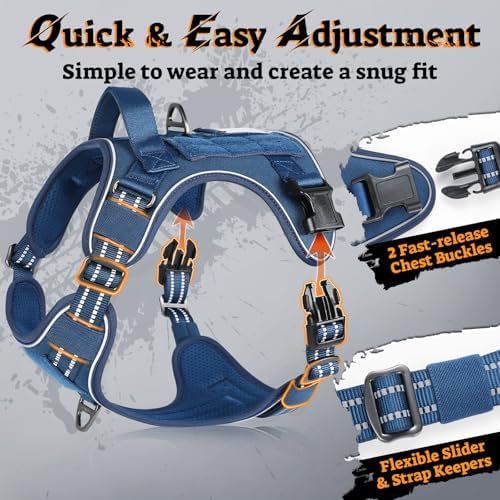 rabbitgoo Tactical Dog Harness for Small Dogs, No Pull Service Pet Vest - Image 2